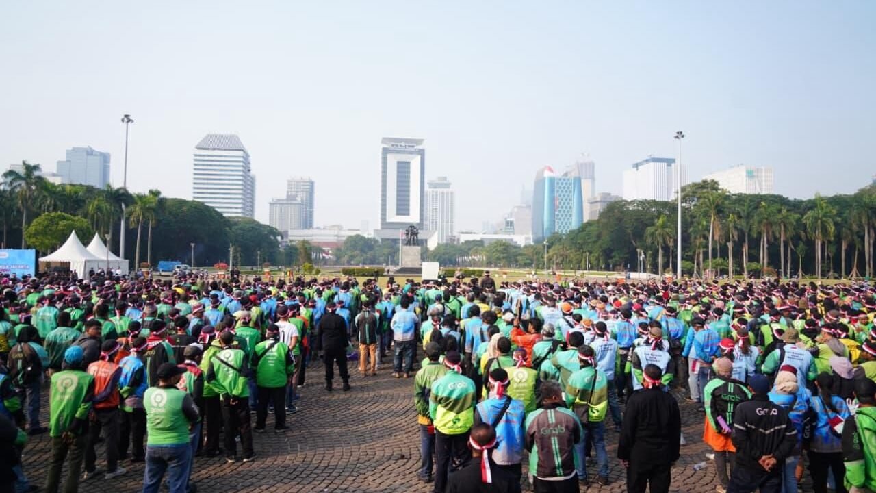 Peran Ojek Online dalam Apel Kebangsaan Jaga Jakarta